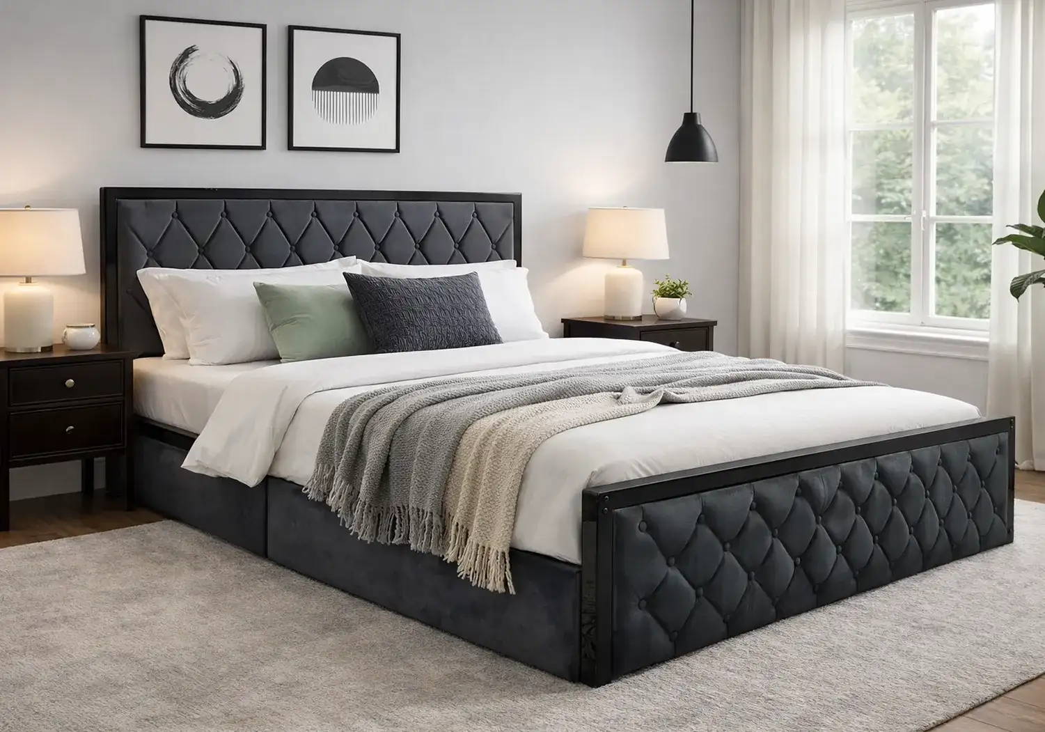 Noah Upholstered Storage King Bed & Mattress Combo